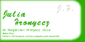 julia hronyecz business card