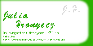 julia hronyecz business card